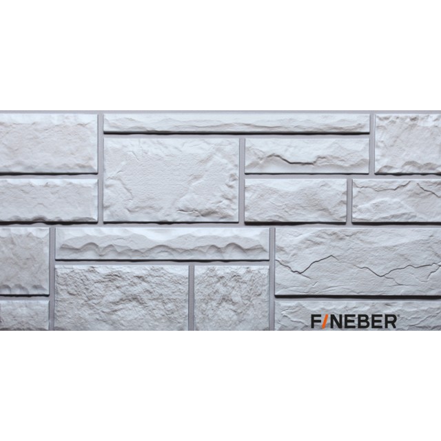 Фасадная панель ПВХ FineBer (Файнбир) Камень Мелованный Белый